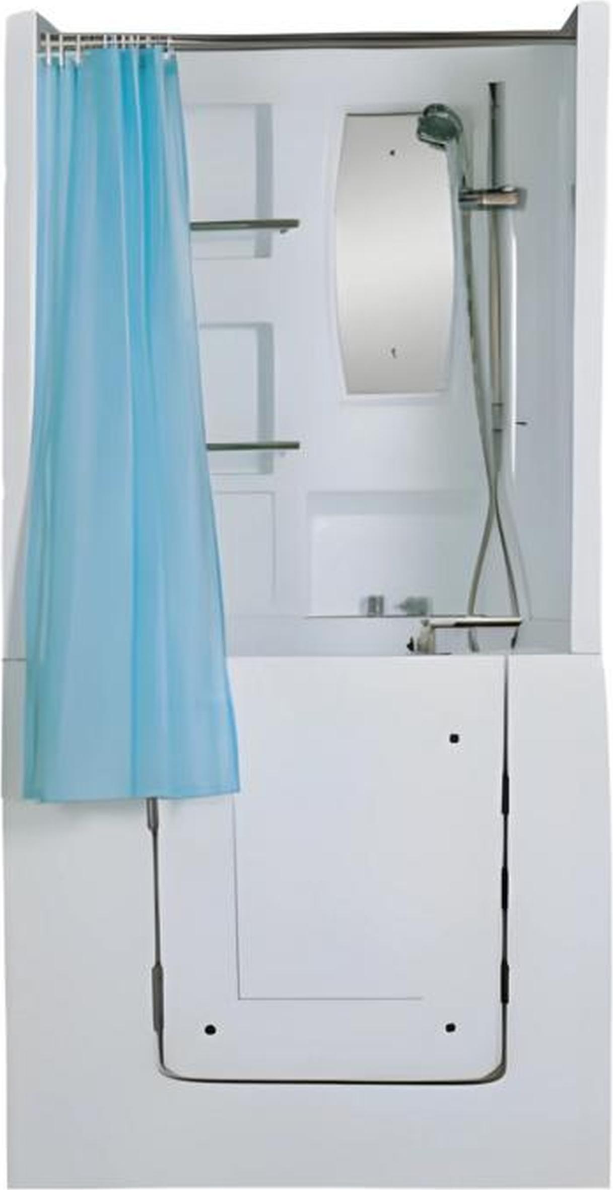 AEA Duschbadewanne Sitzbadewanne Kombinierte Badewanne mit Dusche 100x78 cm