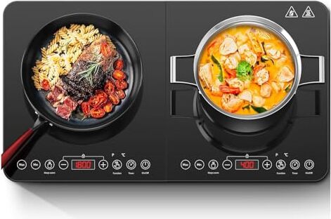 Indukčná varná doska AOBOSI, dvojité prenosné senzorové dotykové ovládanie, kryštálové sklo, 3500 W, funkcia časovača