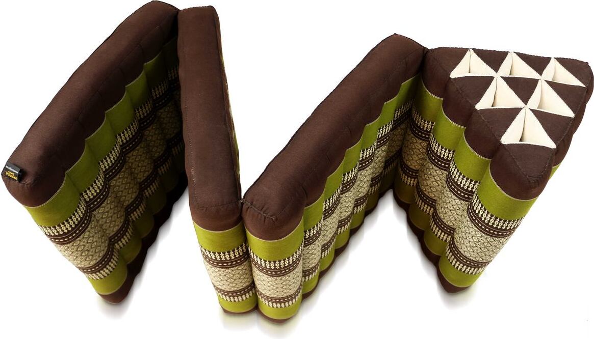 Oriental Galerie Thaimatte Kapokmatte Matte Faltmatte Klappmatte Liege Liegematte Meditationskissen 1,80 m lang Baumwolle Kapok Braun Grün 10010009