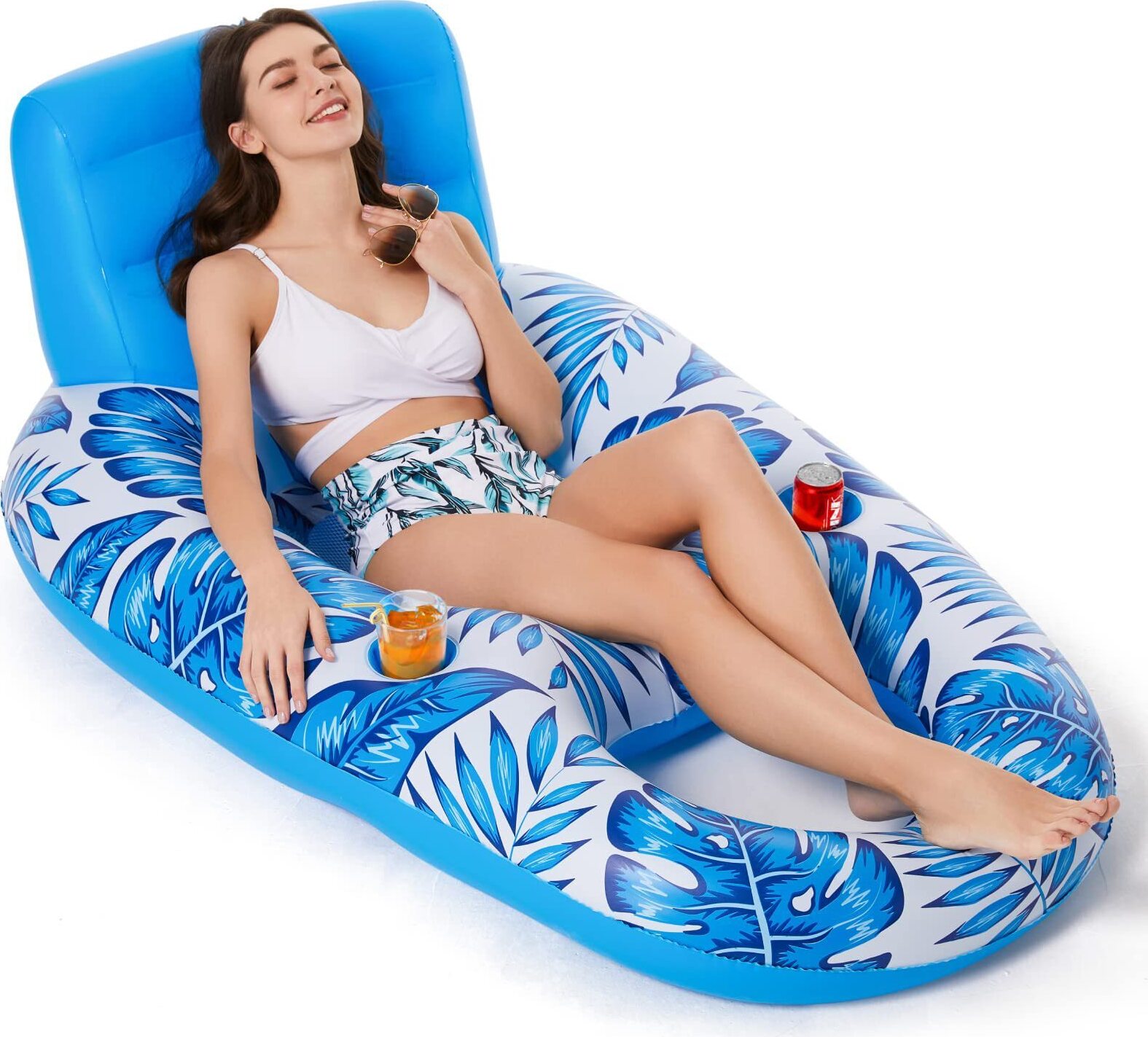 XTEILC 140cm Aufblasbarer Pool-Schwimmkörper für Erwachsene – Pool-Schwimmkörper, Liege-Schwimmkörper, Flöße, schwimmender Stuhl, Wasserschwimmer für den Poo