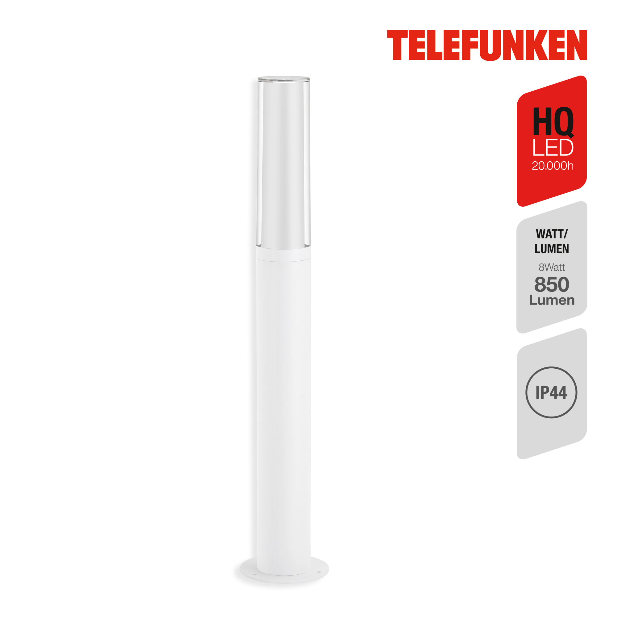 Außenleuchte Telefunken LED Weiß Wegeleuchte Gartenlampe 311406TF