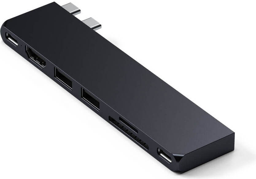 Satechi Pro Hub Slim USB 4 mit 6K Display-Untersttzung HDMI-Anschluss mit HDR und HDCP SD/MicroSD-Kartenslots fr gleichzeitigen Zugriff ST-HUCPHSD