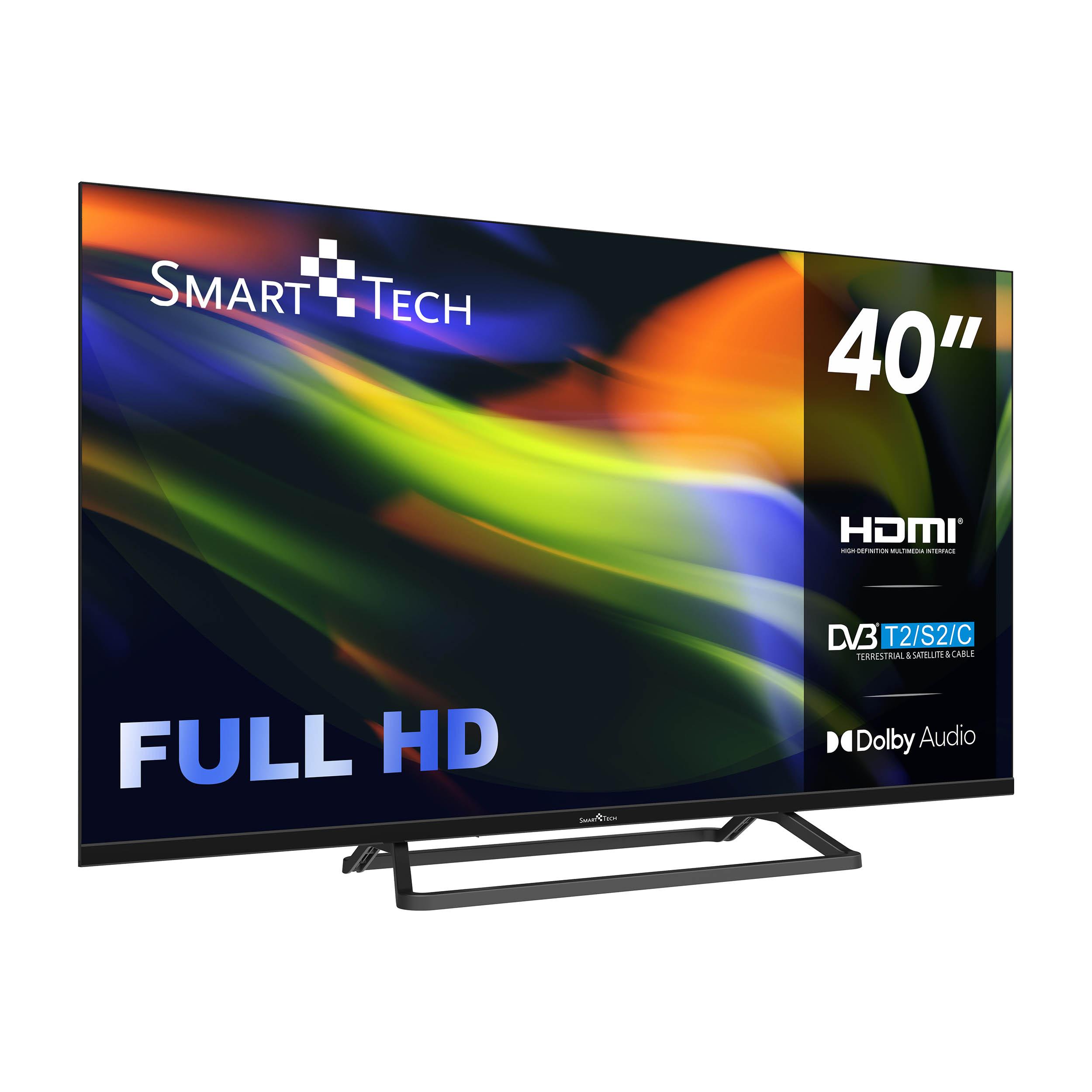 Smart-Tech 40FN01V3, 101,6 cm (40"), 1920 x 1080 px, Full HD, DLED, DVB-C, DVB-S, DVB-S2, DVB-T, DVB-T2, Šedá