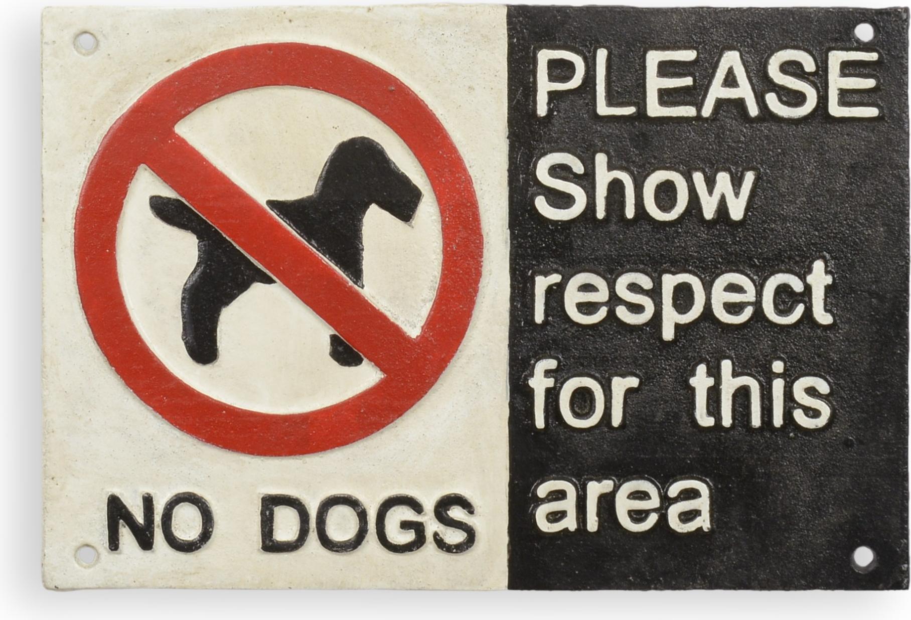 Aubaho Schild Keine Hunde, bitte respektieren Eisen Replikat Retro Design Dekoration