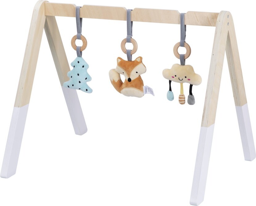 eliNeliHolz-Kinderklettergerüst mit einem Fuchs EN1190