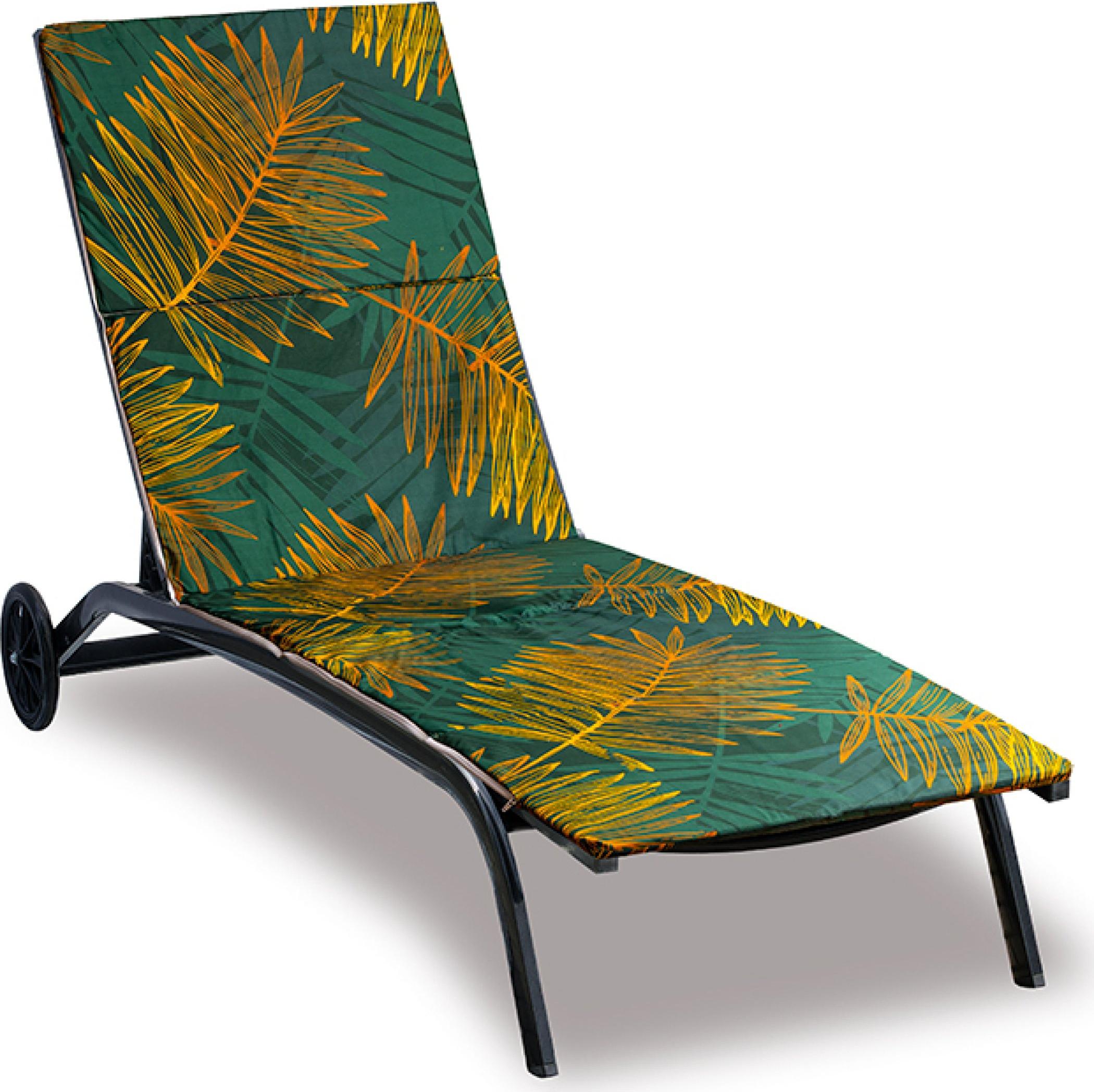 Vankúš na plážové lehátko - poťah na zips - 55x195 cm - zelený,žltý