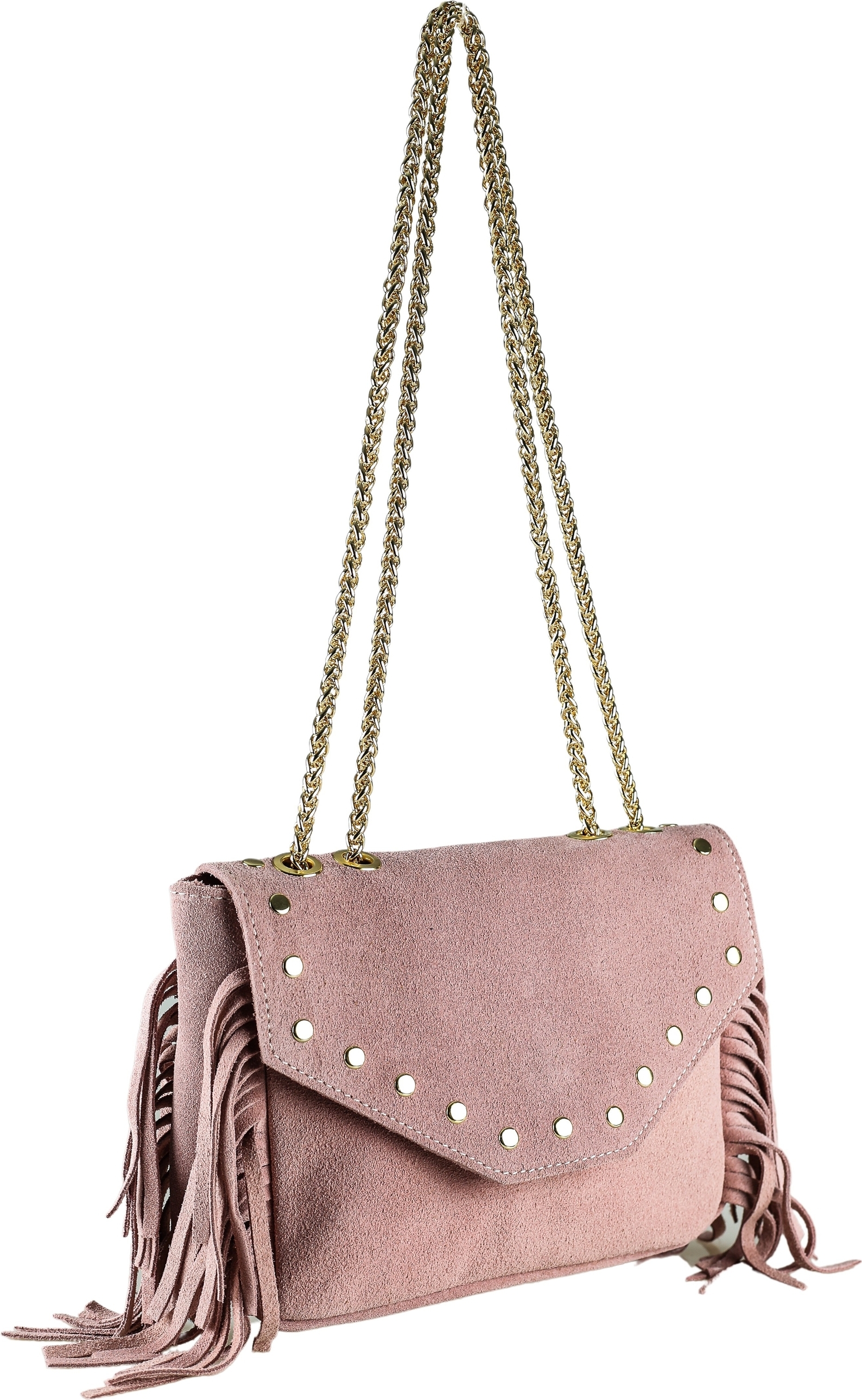 Umhängetasche Mini-Jesse aus Wildleder mit Fransen von collezione alessandro