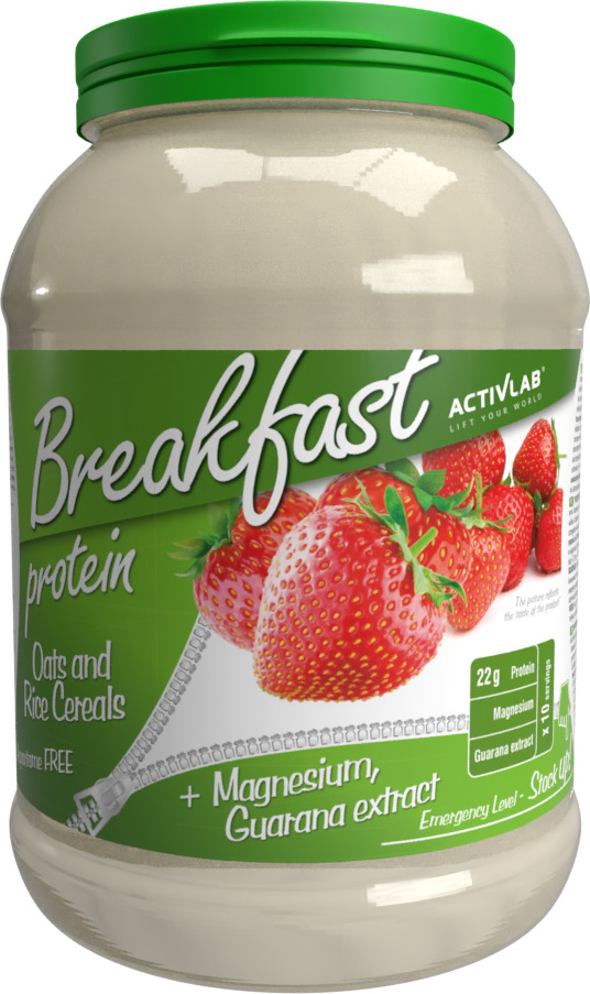 Activlab Protein Breakfast 1000g, Hoher Proteingehalt, Hafer- und Reisflocken, Guarana und Magnesium - Erdbeere ACTIV/1023