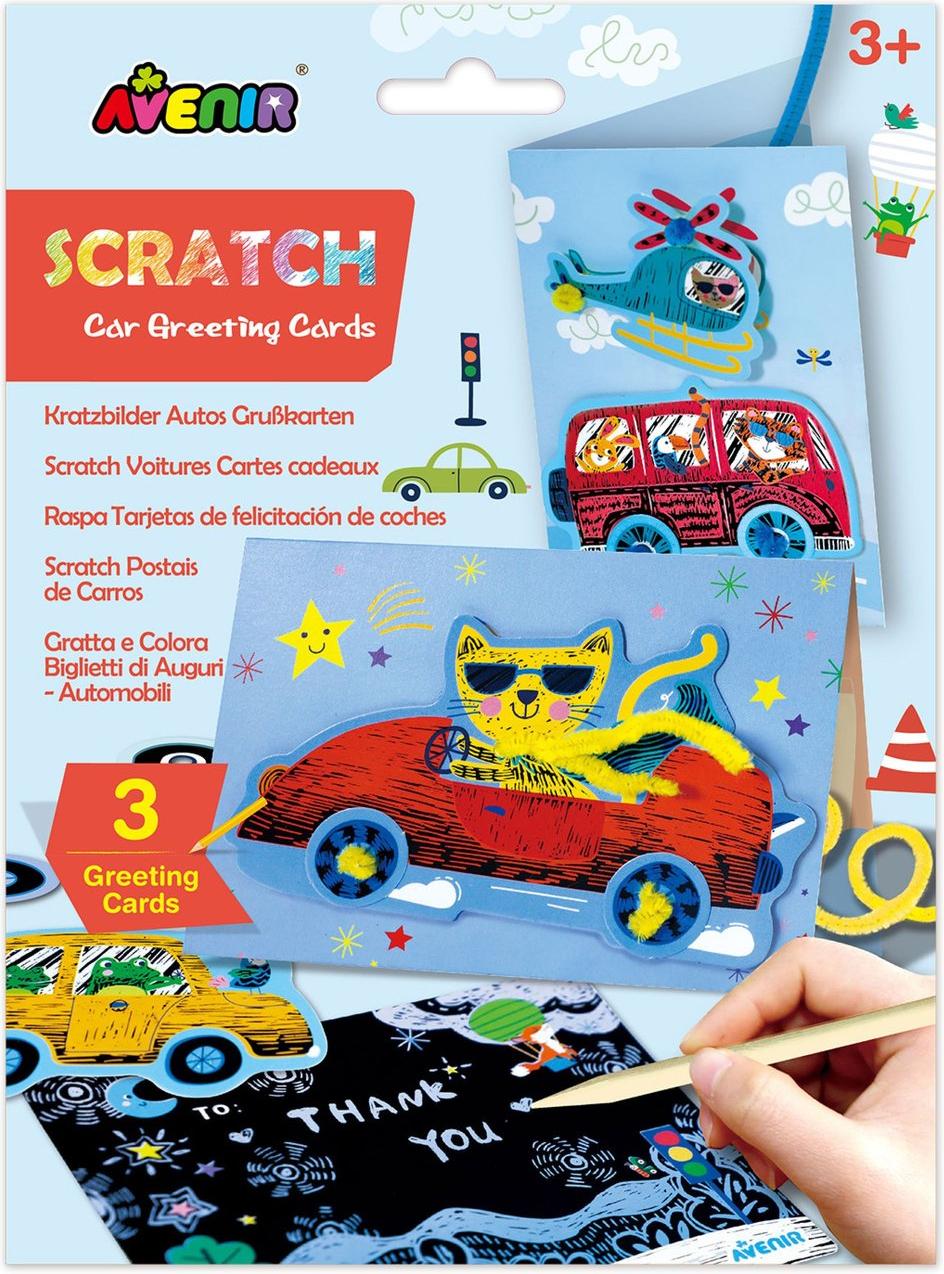 Northix Rubbel-Grußkarte mit Auto-Motiv