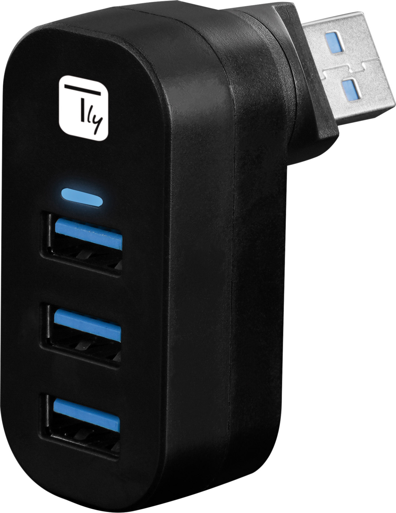 Techly Mini rotačný rozbočovač 3x USB 3.0 --