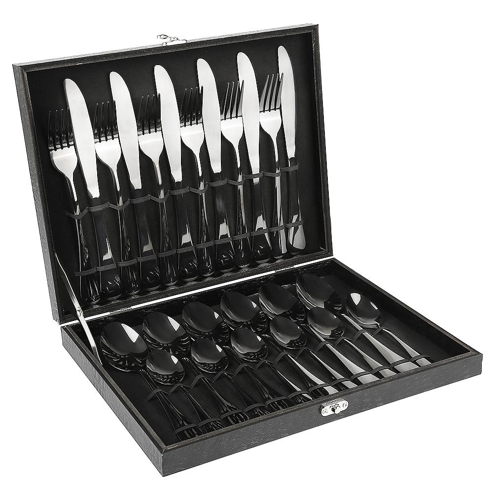 Supfine Besteck Set 6 Personen 24-teiliges Besteckset Besteckset mit Geschenkpaket Besteckset aus Edelstahl