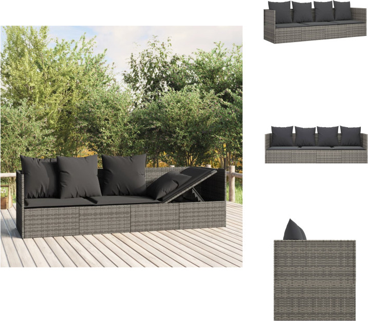 vidaXL Vonkajšie lehátko s vankúšmi sivý polyratan - Lehátka