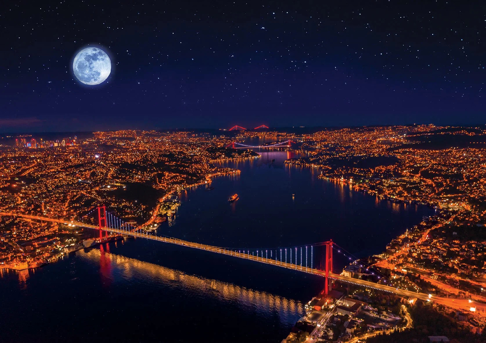 ART PUZZLE Beleuchtetes Puzzle Drei Brücken, Bosporus 1000 Teile 14239