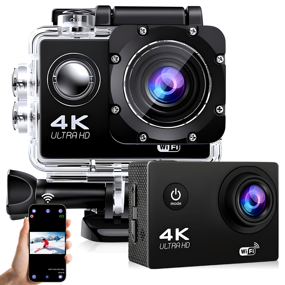 Sunstech Adrenaline 4K Sportkamera – Wasserdicht, WLAN, 170° Weitwinkel
