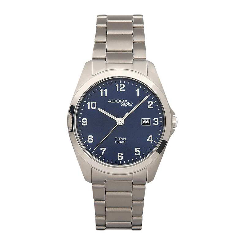 Herren Armbanduhr aus Titan von Adora 10 atm wasserdicht mit Saphirglas 9822