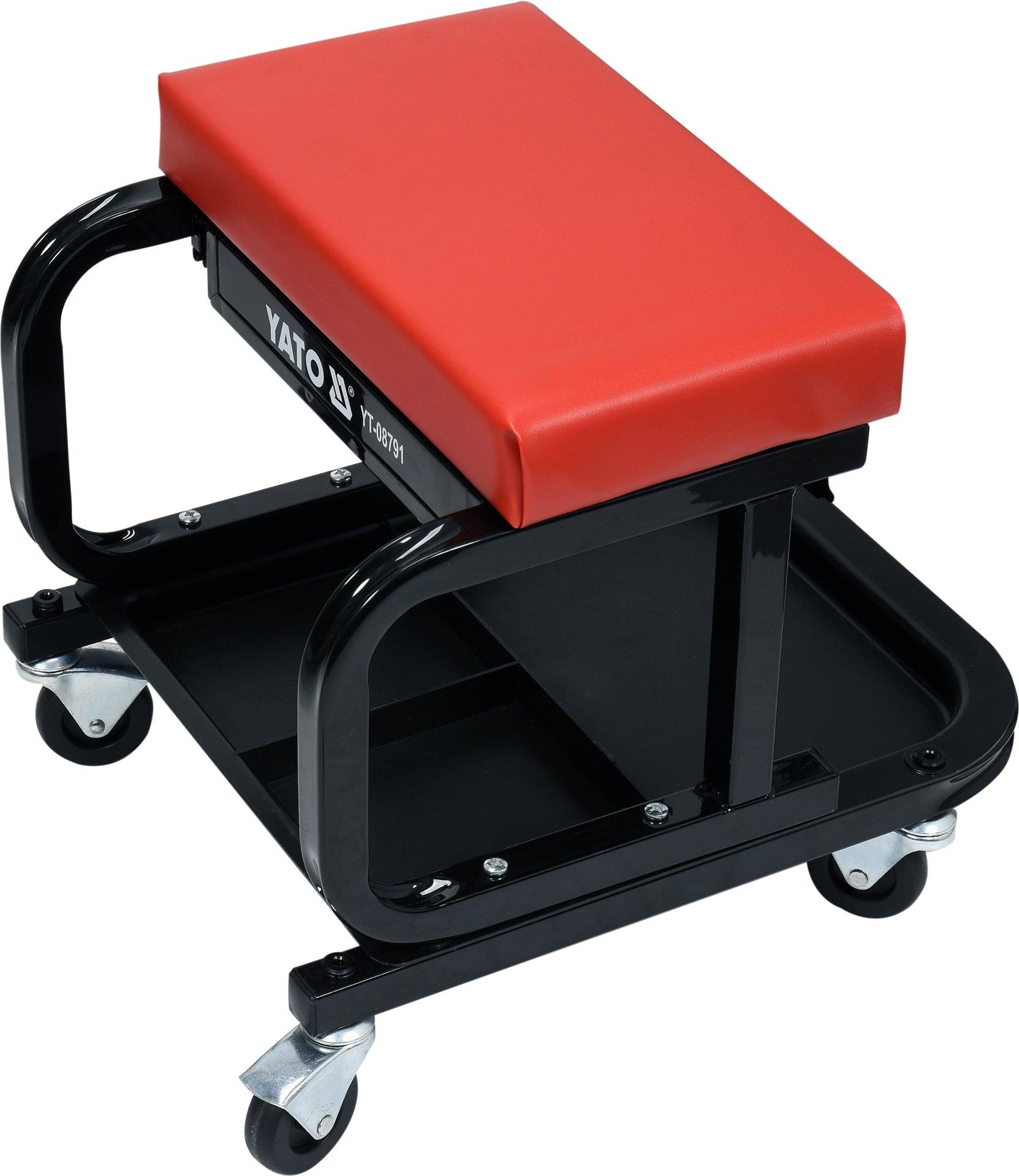 Yato, Modell YT-08791, Werkzeugkasten dede Stahl mit Vinyl, Farbe rot und schwarz, 44 x 36 x 39 cm, idealzur sicheren und ordentlichen Aufbewahrung von Werkzeugen de. TRI-YT-08791