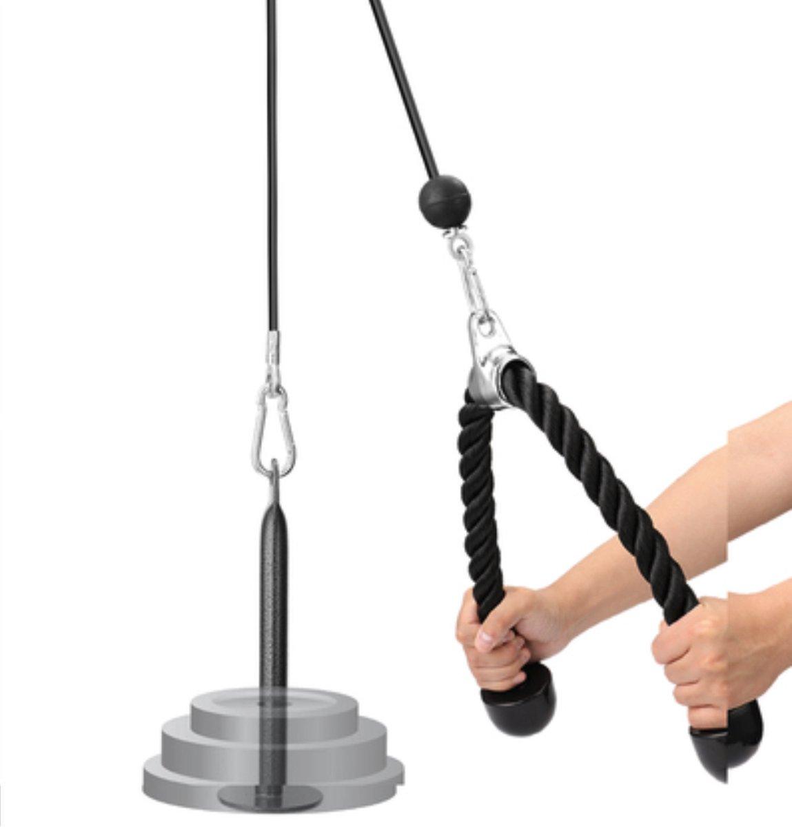 Happyment Heimfitness-Kabelsystem – Pull Fitness – Bizeps, Trizeps, Brust & Rücken Training – Krafttraining – 6-teilig