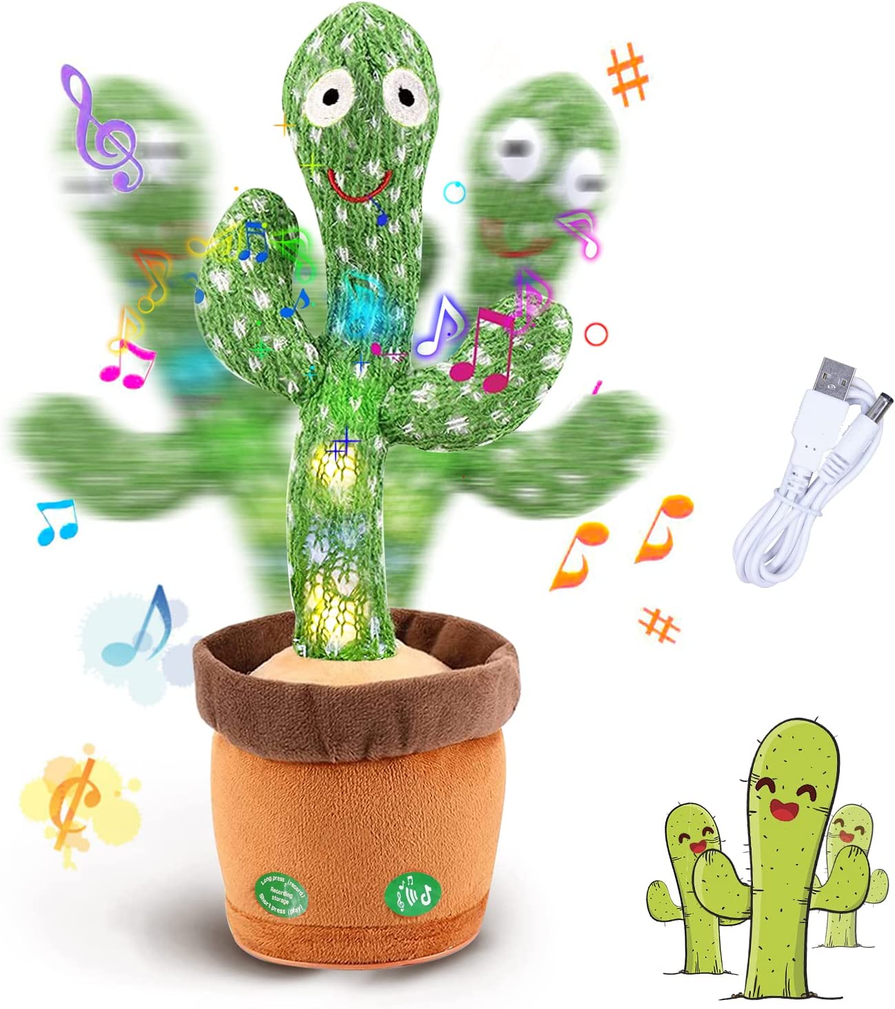 Tanzender Kaktus, mit Lichtern und Musik