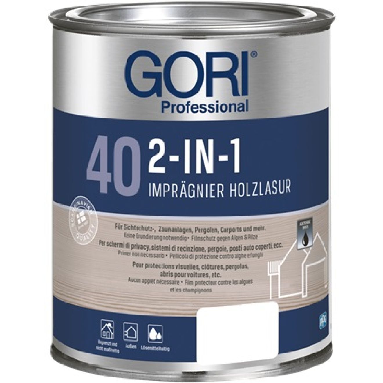 PPG Coatings Holzlasur Holzschutzlasur 2in1 eiche 5L UV Schutz Holz Lasur für außen Gori40