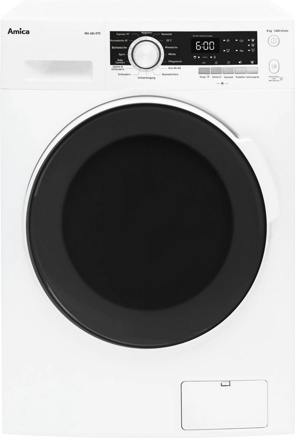 Amica WA 484 070, Frontlader, 8 kg, B, 76 dB, 1400 RPM, B