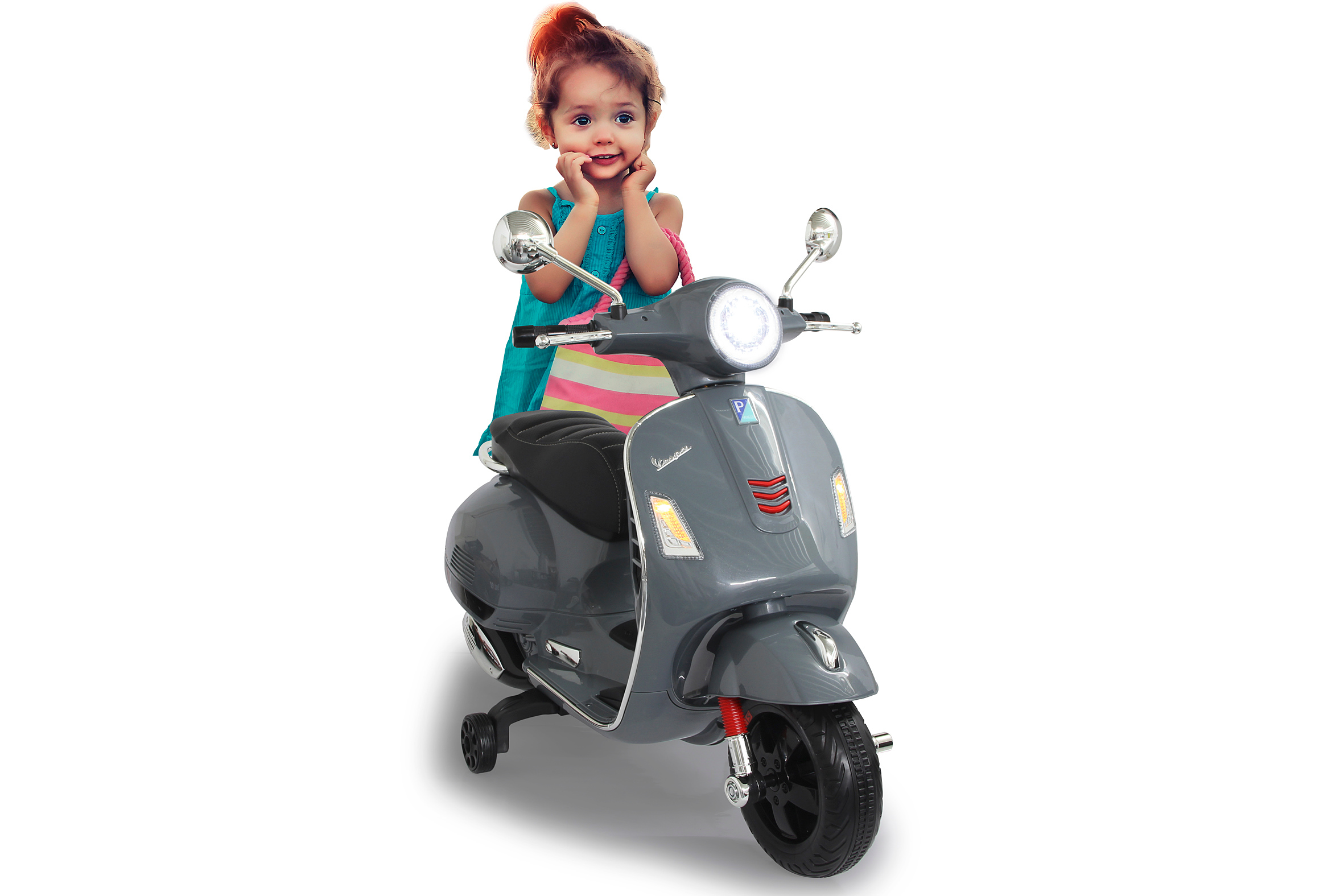 Jamara Kinder-Motorroller Ride On Vespa Motorrad Scooter mit E-Motor rot 