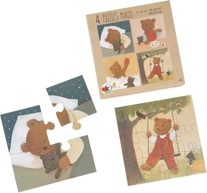 Egmont Toys Marcel der Bär – 4 Puzzle zu seinen Beschäftigungen, für Kinder ab 2 Jahren 570064