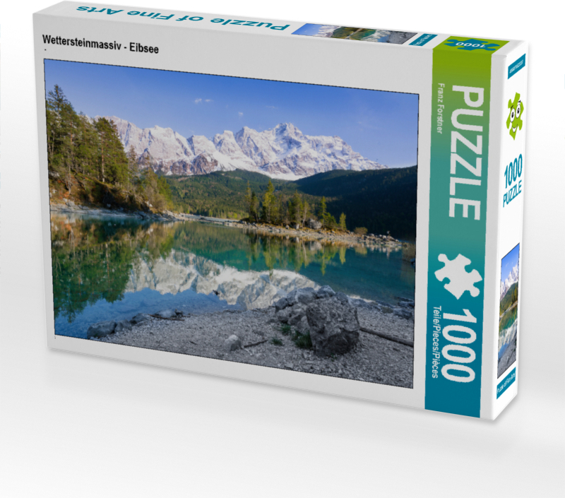 CALVENDO Puzzle Wettersteinmassiv - Eibsee 1000 Teile Puzzle quer | 1000 Teile Lege-Größe 64x48cm Foto-Puzzle für glückliche Stunden