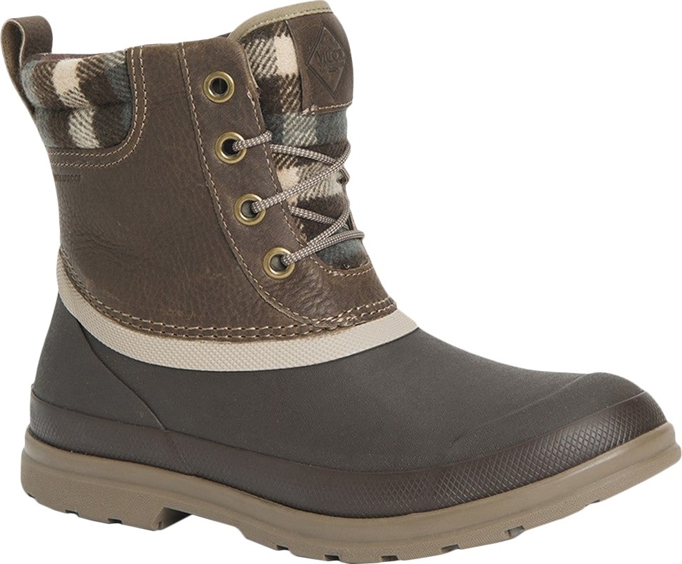Muck Boots - Dámske gumáky "Originals Duck Lace", kožené FS8658 (39,5 EU) (orechovo-hnedá/hnedá)