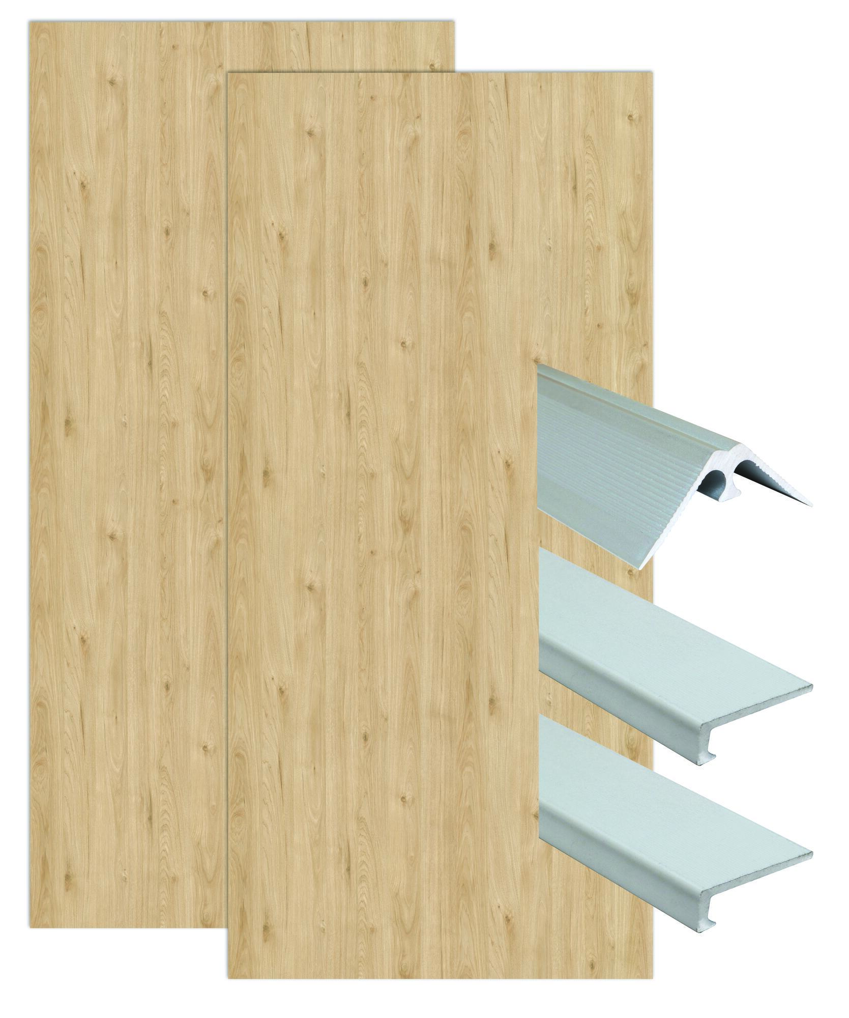 AYOR BATHROOM ONDEE ZEN – Komplettes Montageset für Wandpaneele aus Holz, 120 cm – inklusive verchromtem Profil KLML12CBOITRE