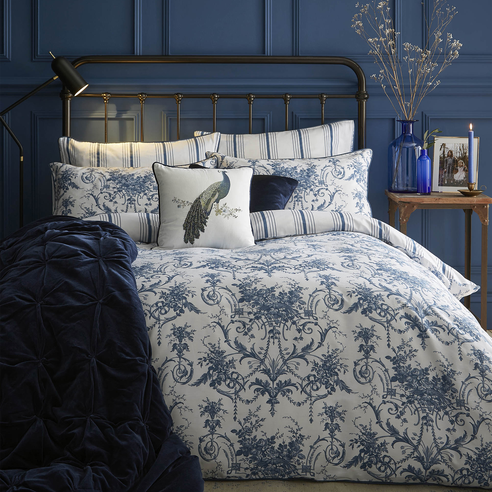 Laura Ashley Bettwäsche Tuileries Mitternacht 3-Teilig 220x230cm LATUL01KQ
