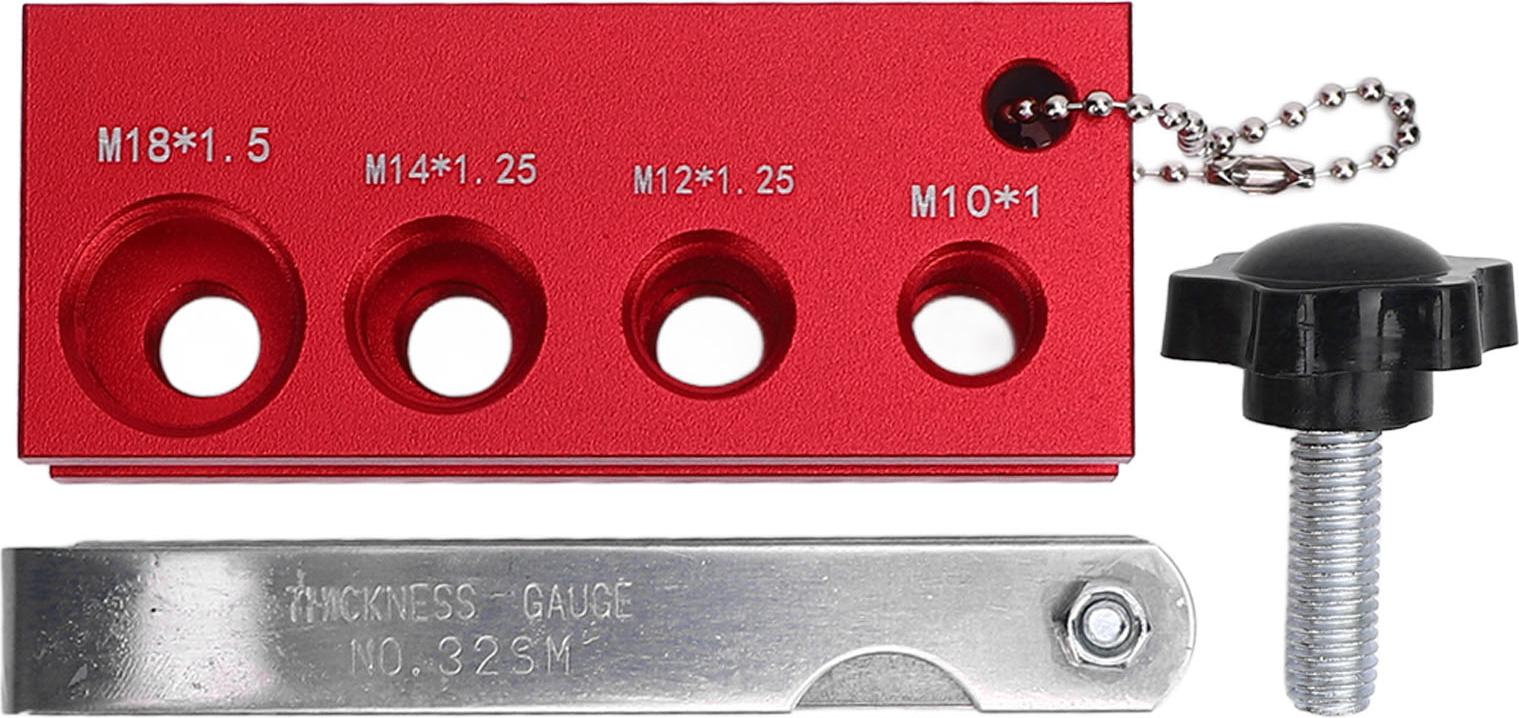 Gistuch Zündkerzenspalt -Werkzeug Universal 10 mm 12 mm 14 mm 16 mm Lungenvereinbarung mit 32 Klingen rot