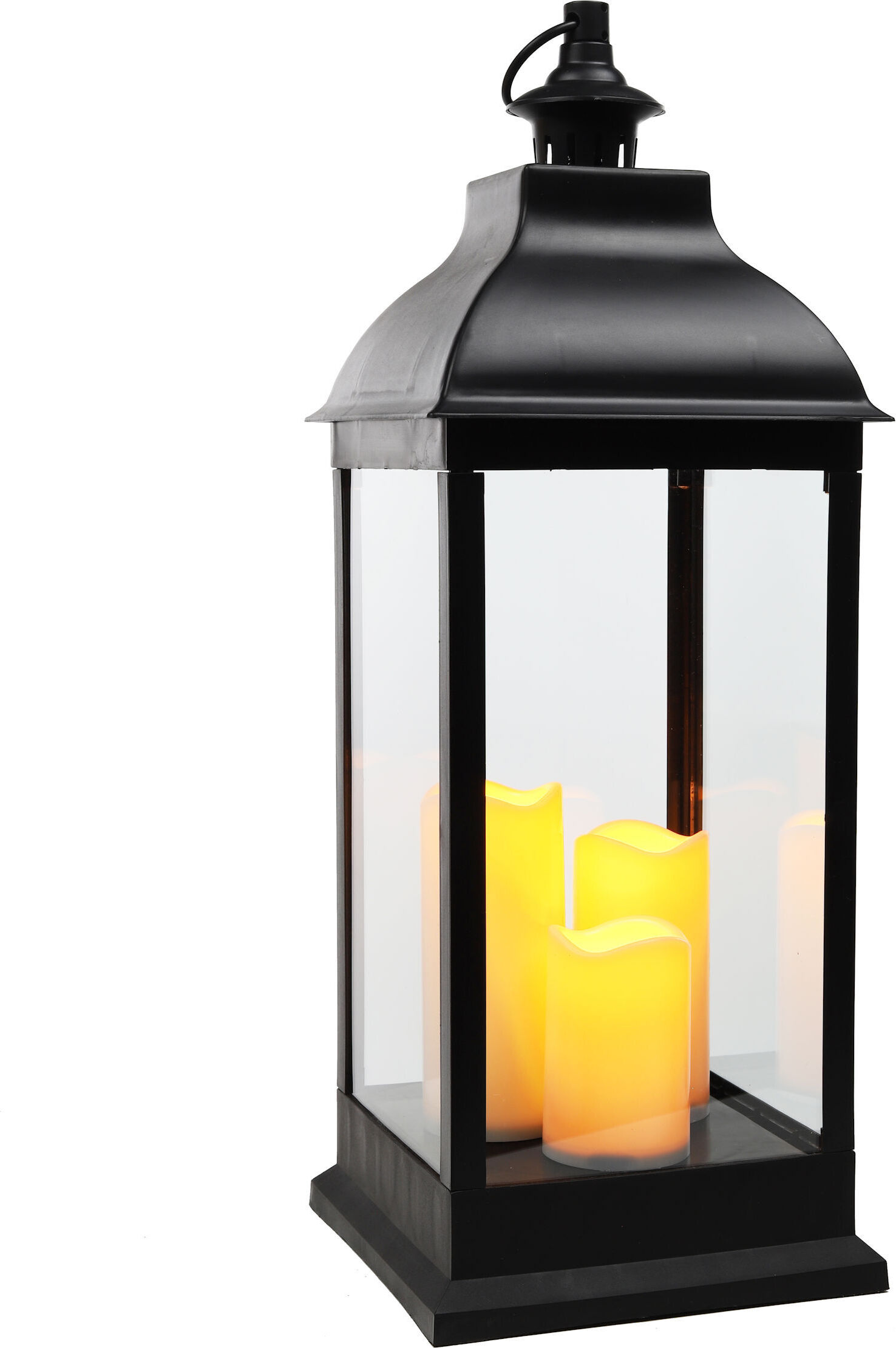 2.02 Laterne XXL mit 3 LED Kerzen - 70 cm
