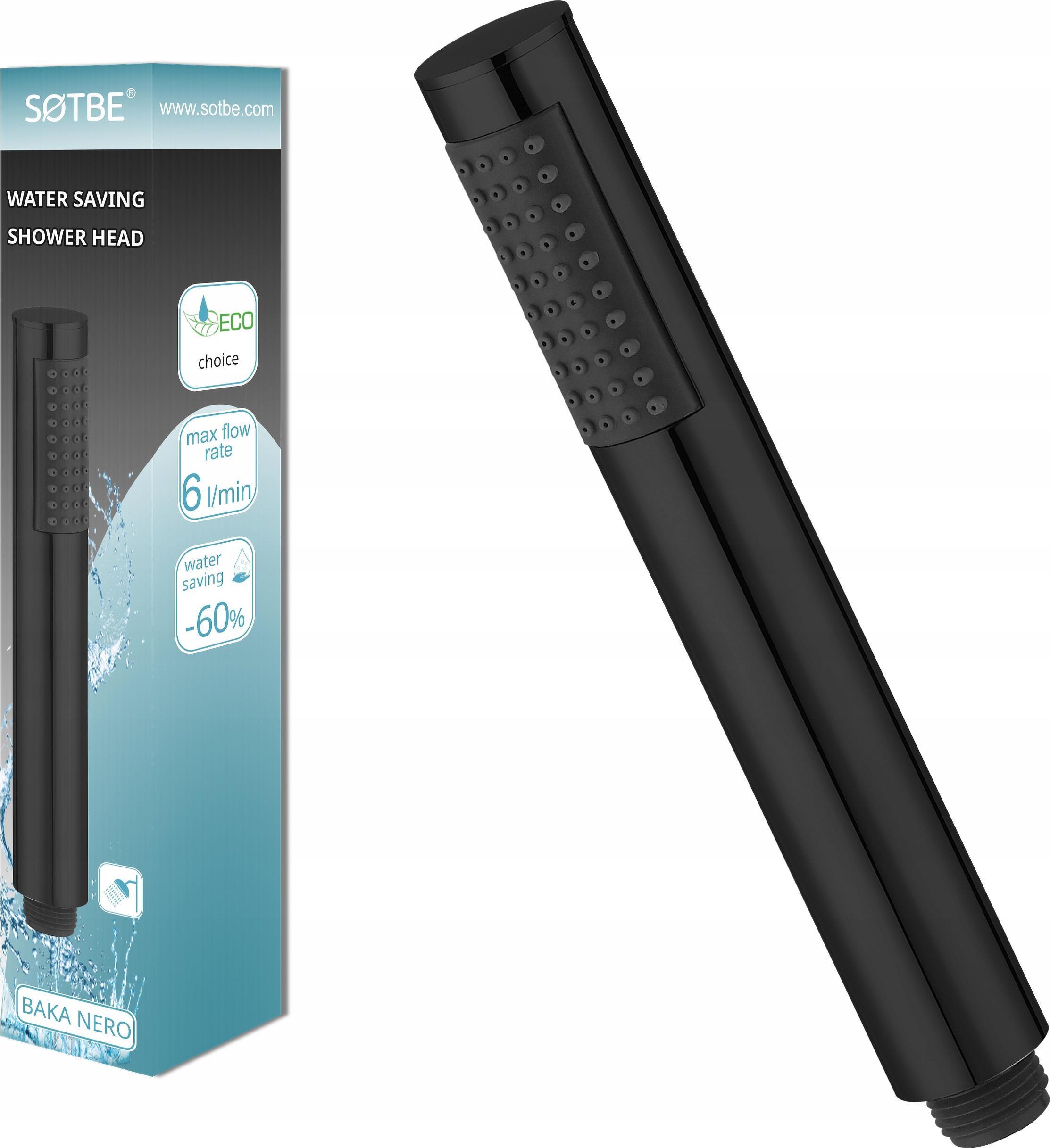 SOTBE LARK BAKA NERO Wassersparender Duschkopf 6 l/min