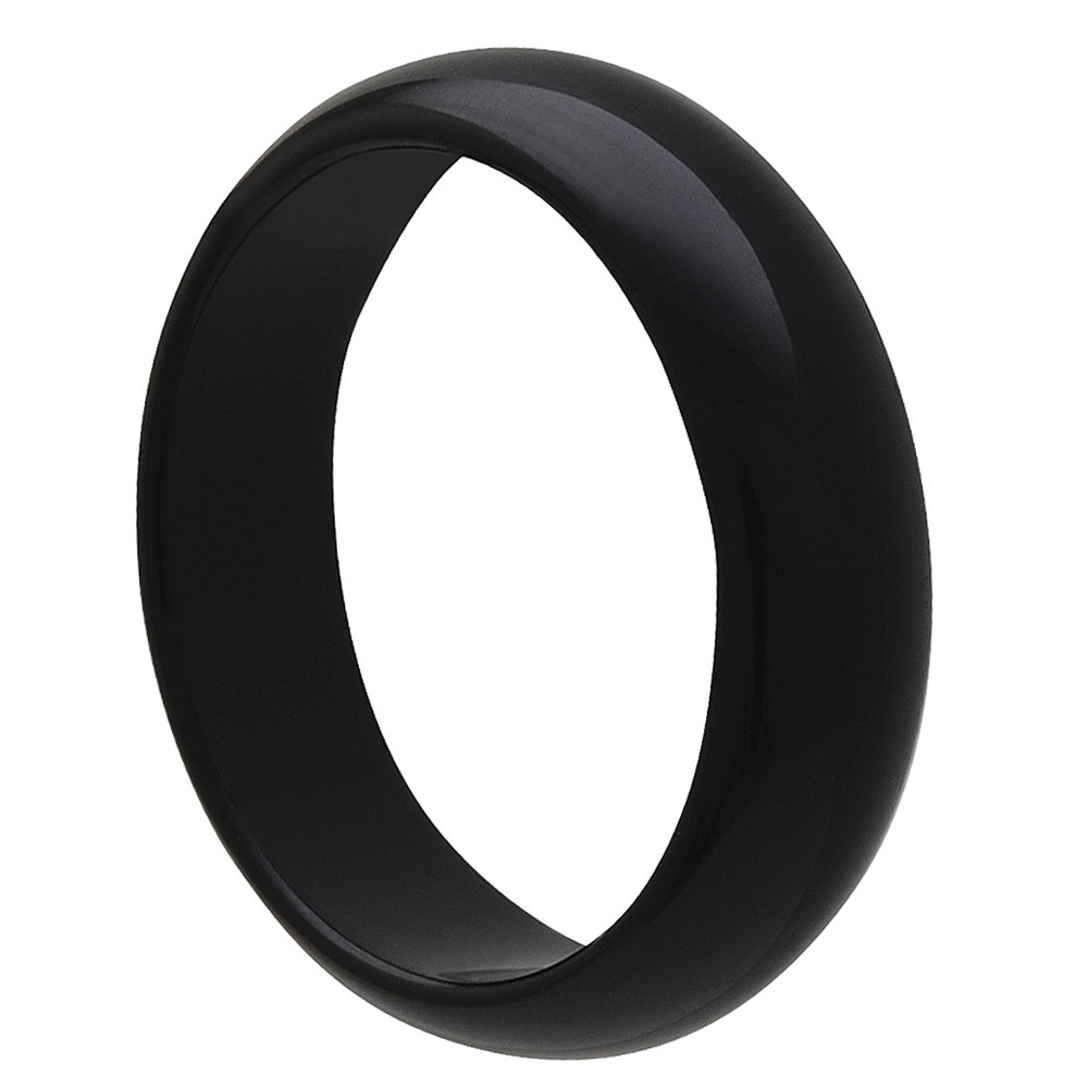 Ring aus echtem Onyx schwarz glatt Onyxring