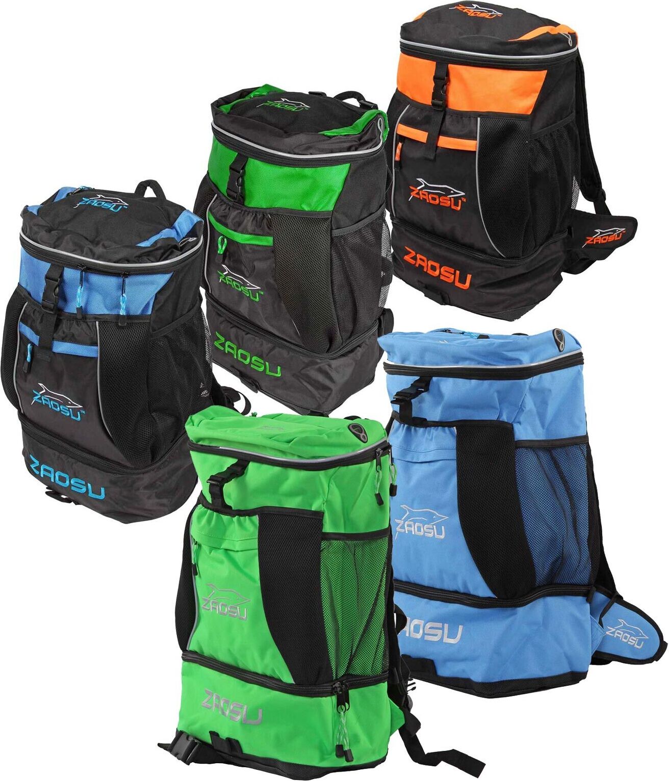 ZAOSU Triathlon- & Schwimmrucksack - Transition Bag, Farbe:blau 604715-BK/BL