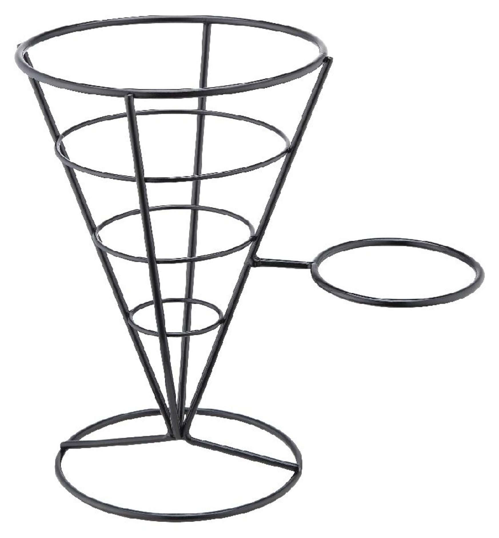 Stalgast Pommestütenständer schwarz m. Halterung für Dip-Schale - 220x145x215mm KK1612215