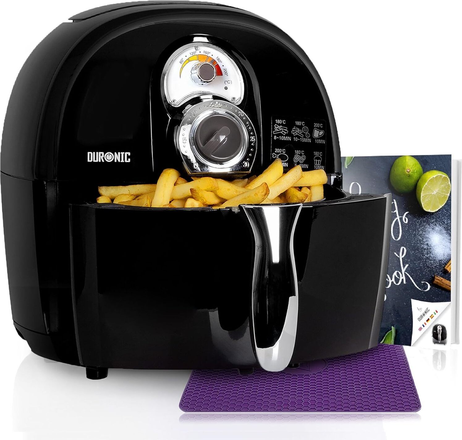 Teplovzdušná fritéza | Objem 2 litre | Fritéza bez oleja | Mini rúra na varenie v pare, pečenie a fritovanie | Fritéza s výkonom 1500 W | Cool Touch