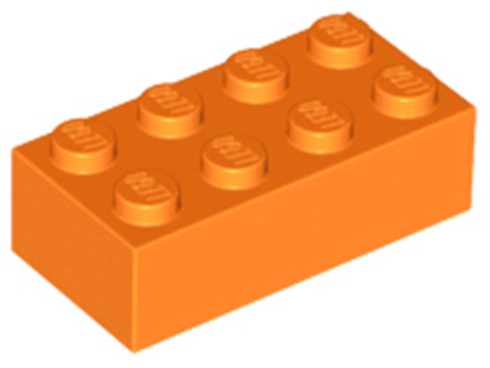 1 kus LEGO, diel c. 3001 v oranžovej farbe (oranžová)
