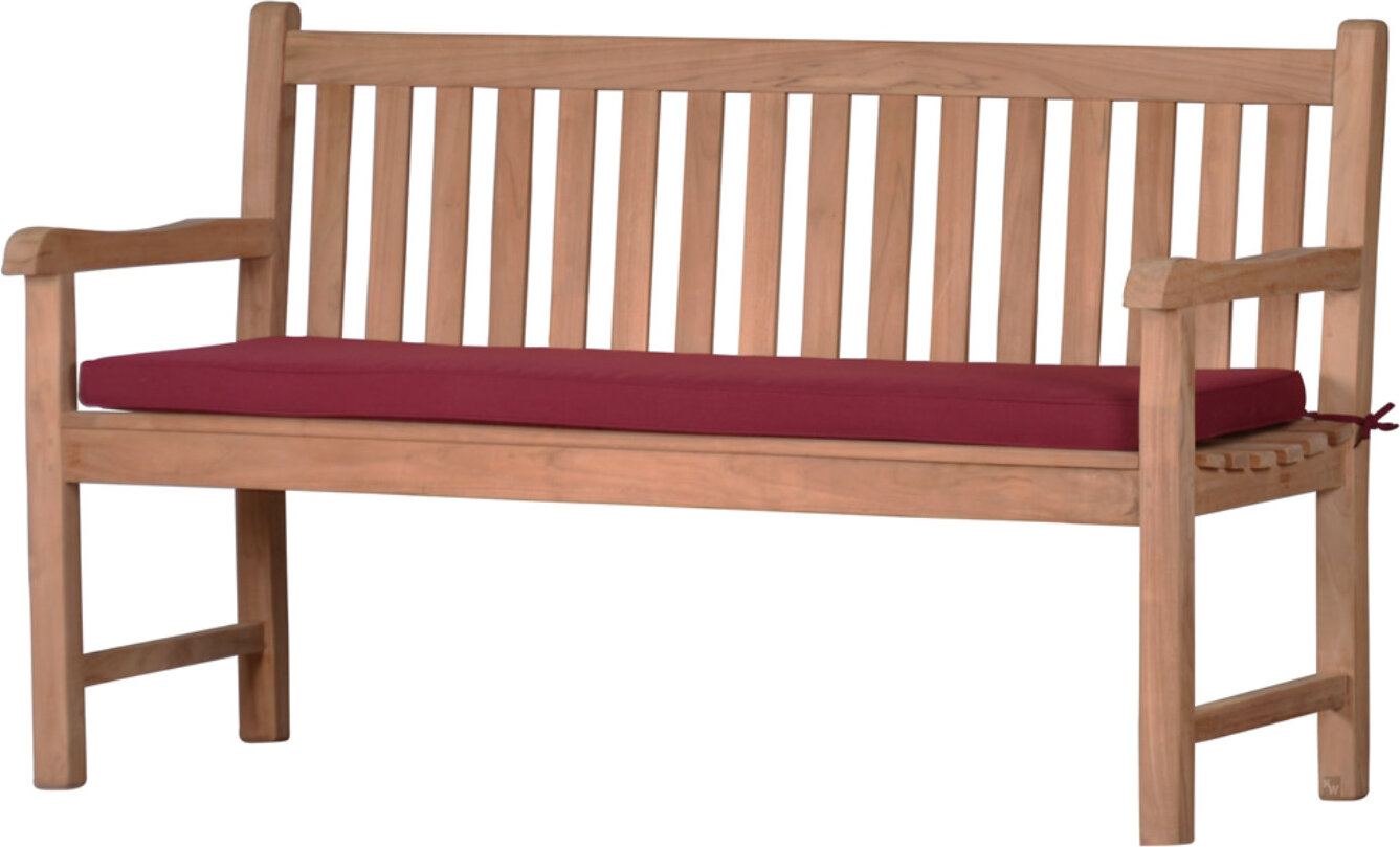 Kai Wiechmann Kanaria Sitzkissen Bank 170 x 47 cm rot als pflegeleichtes Polster für Holzbank Bankkissen aus 100% Polyester mit Reißverschluss Sitzkissen 05.017-103