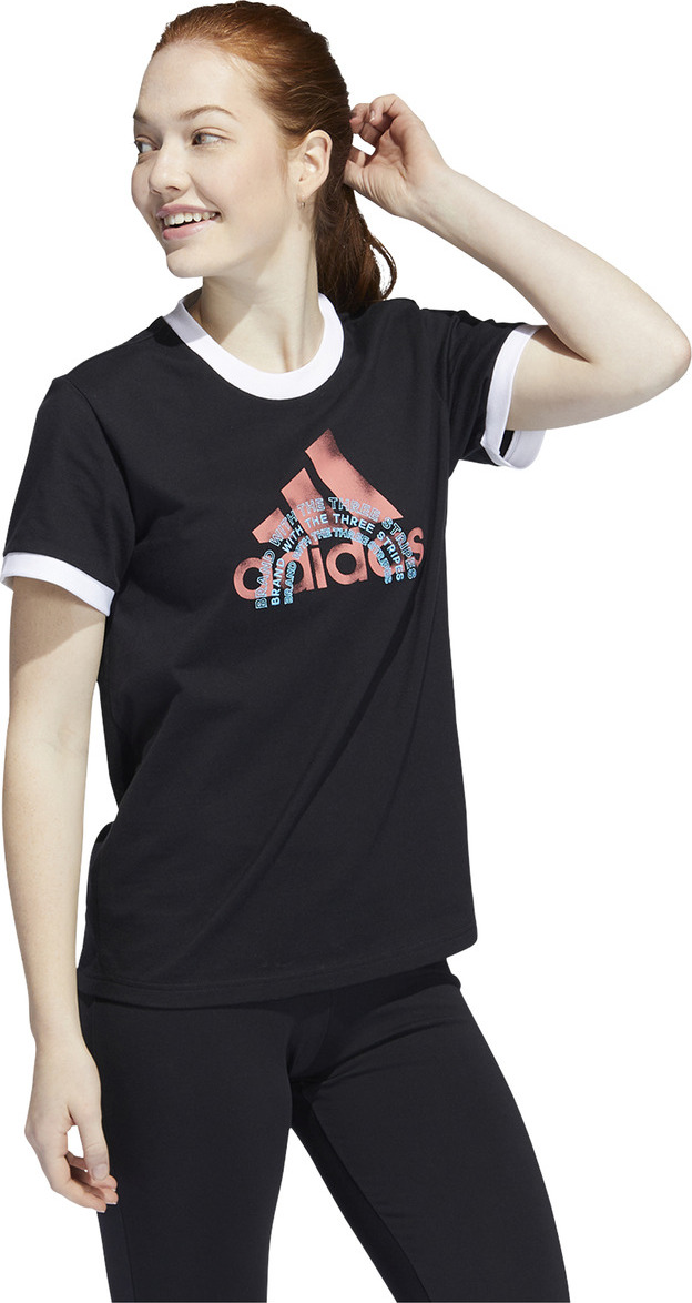 Damen T-Shirt adidas W BRAND G RNG TL Schwarz