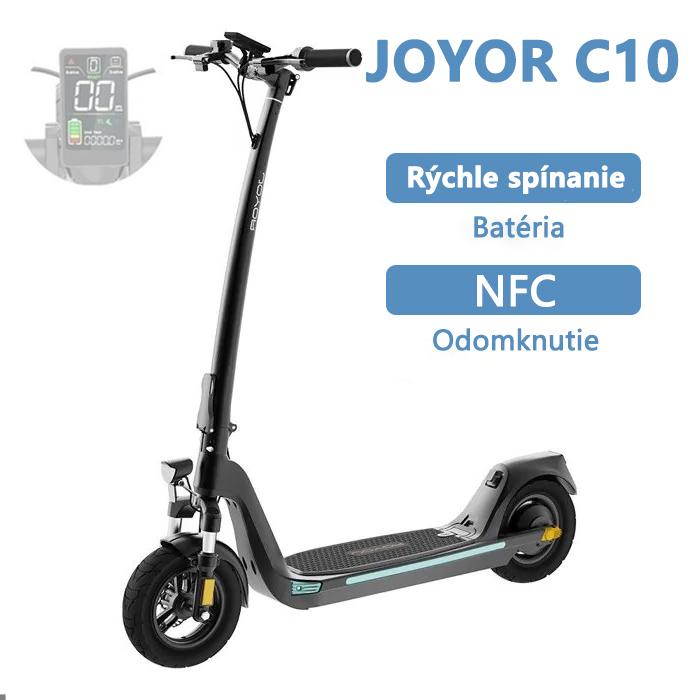 Elektrická kolobežka JOYOR C10 - 500W motor 48V10,4AH batéria 50KM dojazd kotúčová brzda - čierna