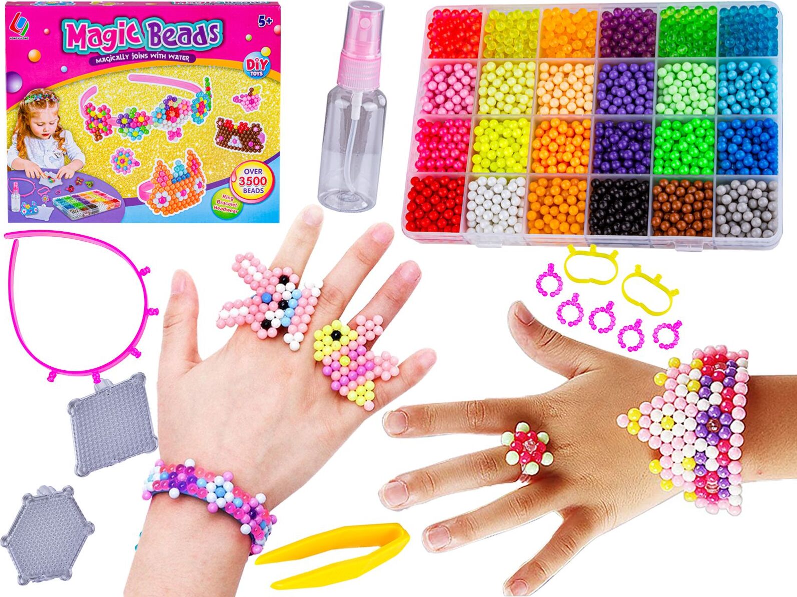 DK Wasserperlen Schmuckherstellung Kit Zubehör 3500 Perlen