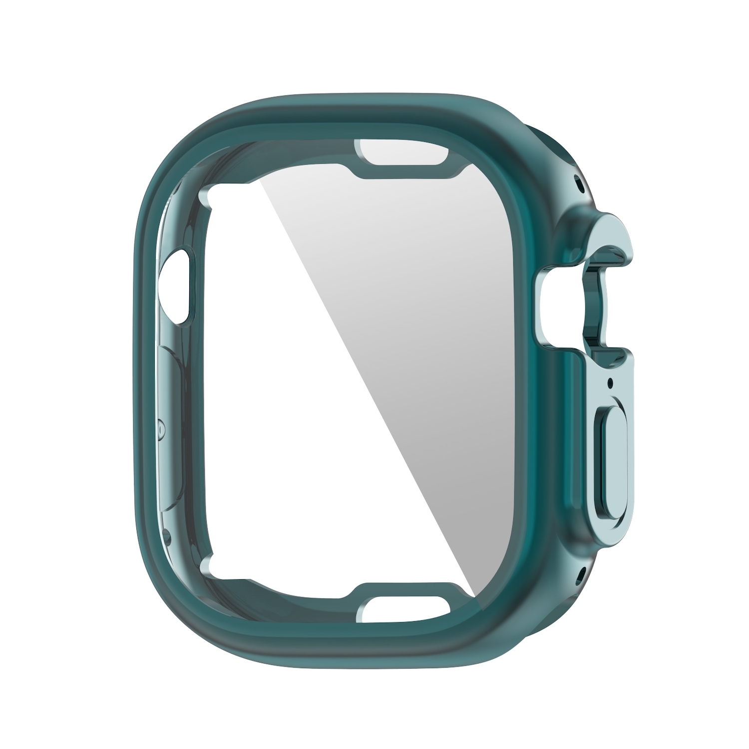 Pre Apple Watch Ultra 1 + 2 49 mm Nárazuvzdorné puzdro TPU + PET fólia Cyan
