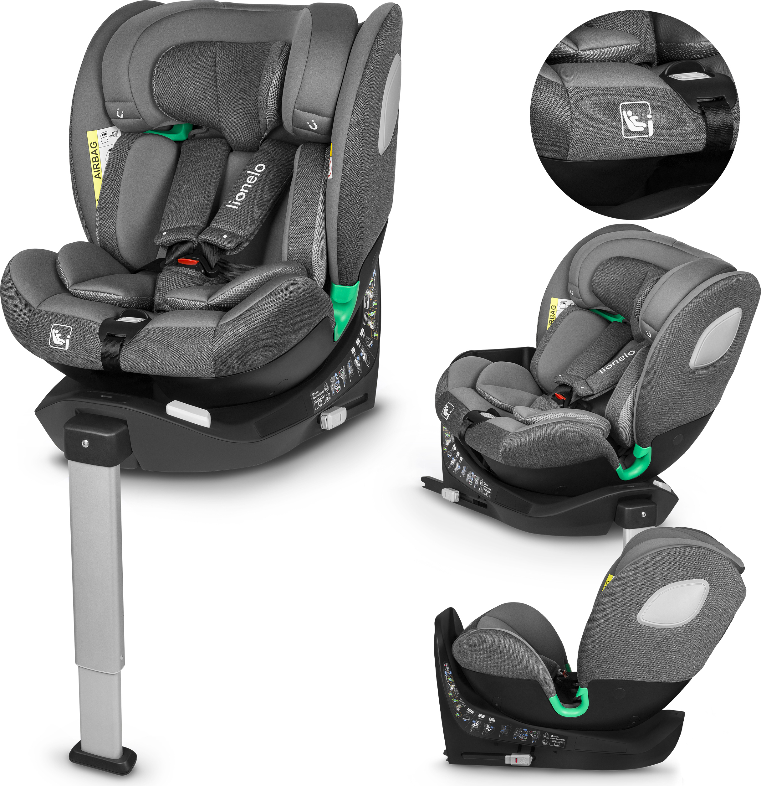 Lionelo BRAAM I-SIZE 2024 GREY STONE