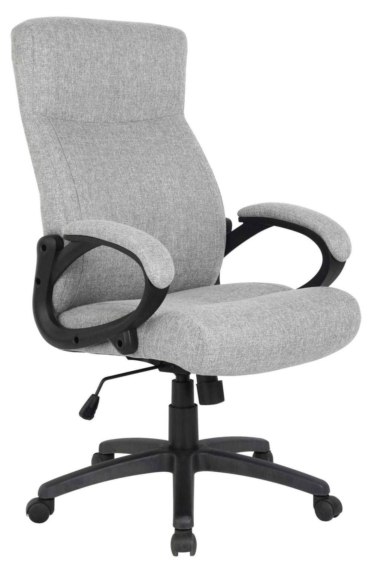 SixBros. Bürostuhl Chefsessel Drehstuhl Stoff Grau HLC-0311-1/2167