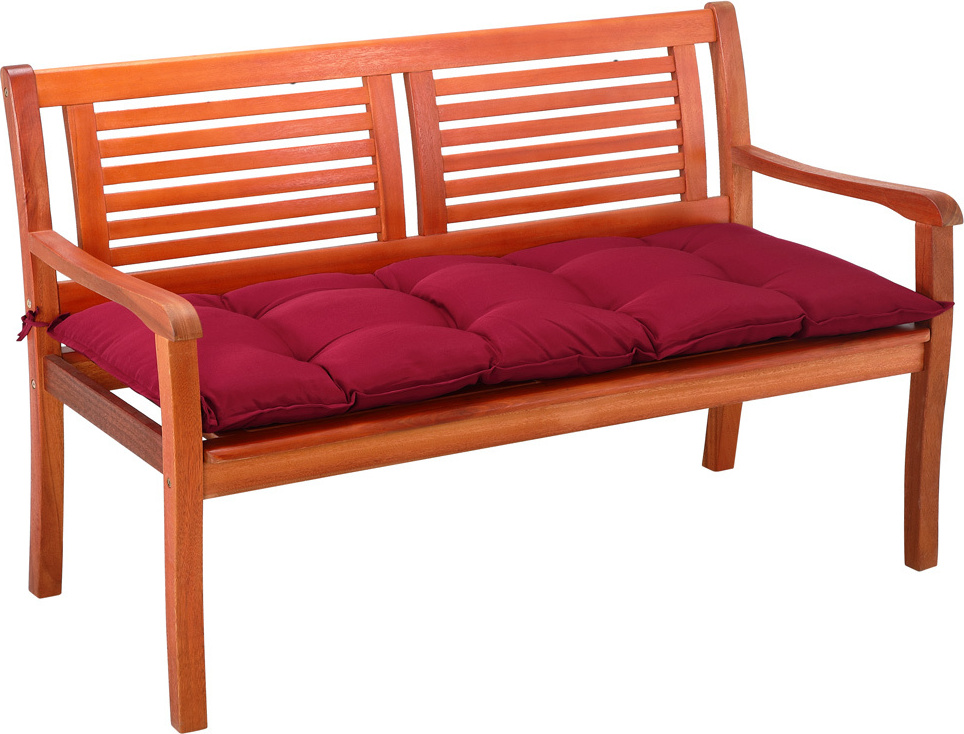 DETEX® Bankauflage Sitzkissen Dunkelrot Polyester Visko-Effekt 110x45cm Sitzpolster Gartenbank Bank Kissen Polster Auflage Rückenkissen Bankkissen Sitzauflage 2-Sitzer 17854