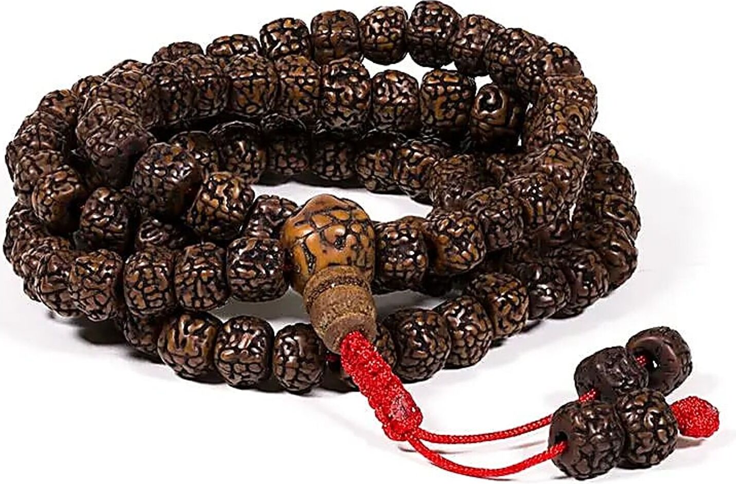 Bahadra Mala Rudraksha 108 Perlen poliert -- 0.8 cm