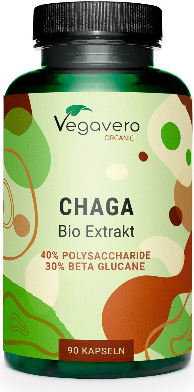 Vegavero ChagaExtrakt | 40% Polysaccharide und 30% Beta-Glucane | 90 Kapseln | vegan X001IZAU2H