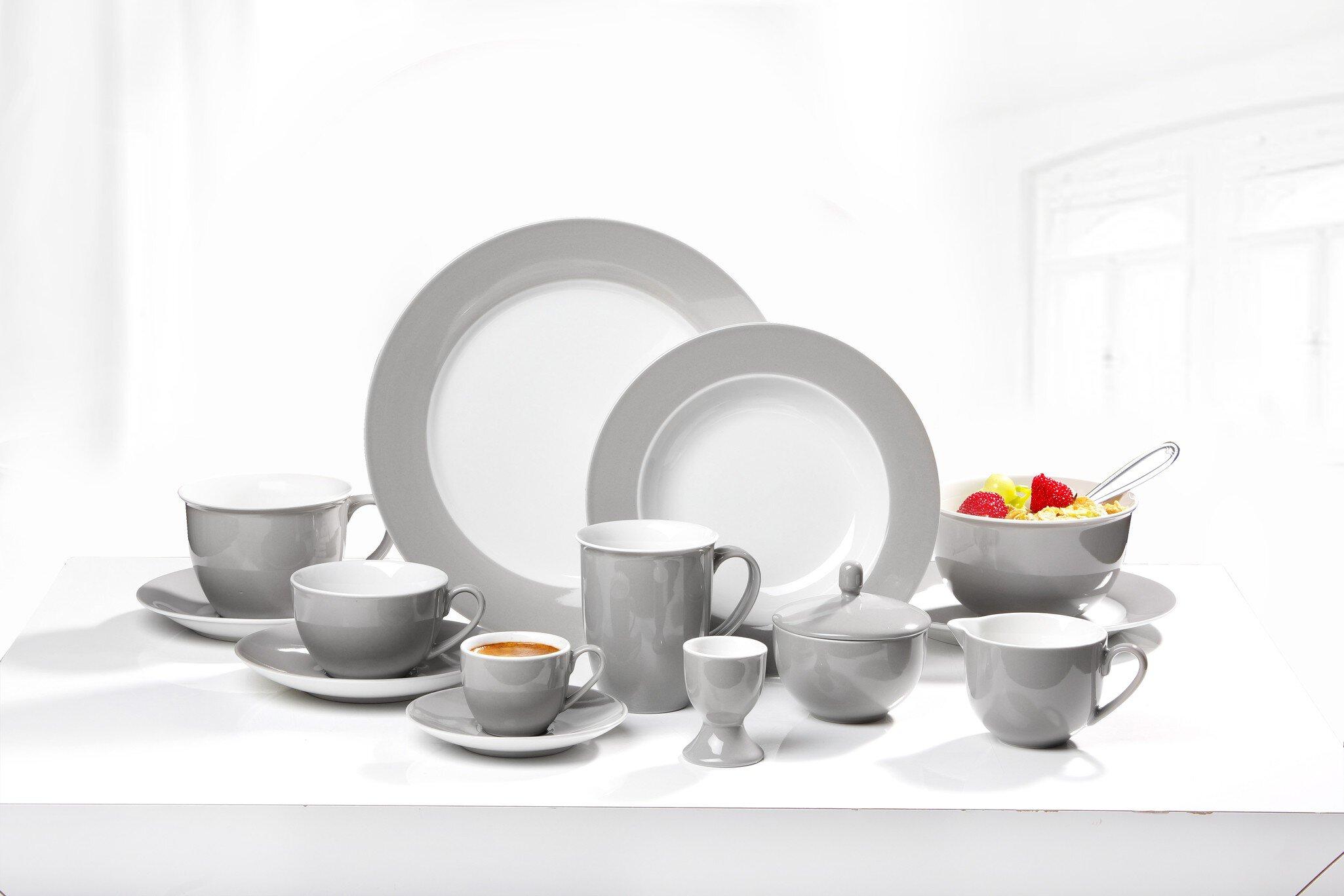 Kaffee- und Tafelservice 30 tlg. Doppio grau