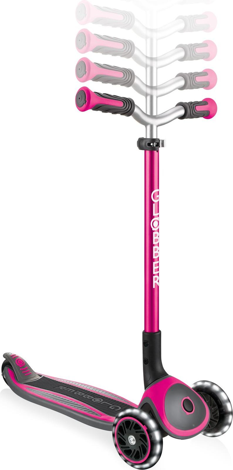 Trottinette Globber Flow Element Lights - 2 Roues, Pliable, Hauteur Réglable, Roues Lumineuses Par Dynamo, Pour Enfant De 5 Ans Et Plus